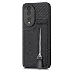 Custodia per telefono con cerniera verticale in fibra di carbonio, For Honor 80 SE, For Honor 80, For Honor 80 Pro