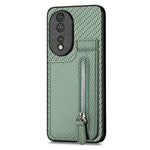 Custodia per telefono con cerniera verticale in fibra di carbonio, For Honor 80 SE, For Honor 80, For Honor 80 Pro