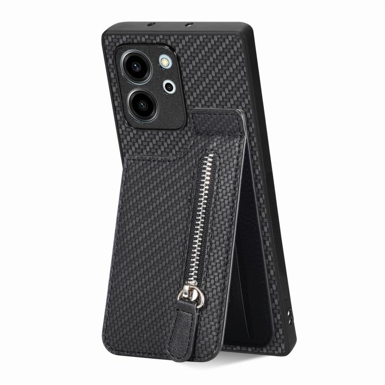 Custodia per telefono con cerniera verticale in fibra di carbonio, For Honor 80 SE, For Honor 80, For Honor 80 Pro