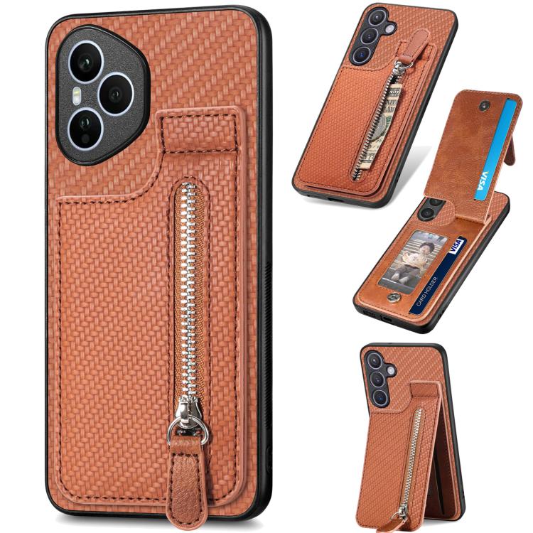Custodia per telefono con cerniera verticale in fibra di carbonio, For Honor Win Turbo 5G, For Honor 400 Pro Global, For Honor 400 Lite Global, For Honor 400 Global
