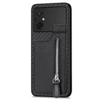 Custodia portafoglio in fibra di carbonio con cerniera per Xiaomi