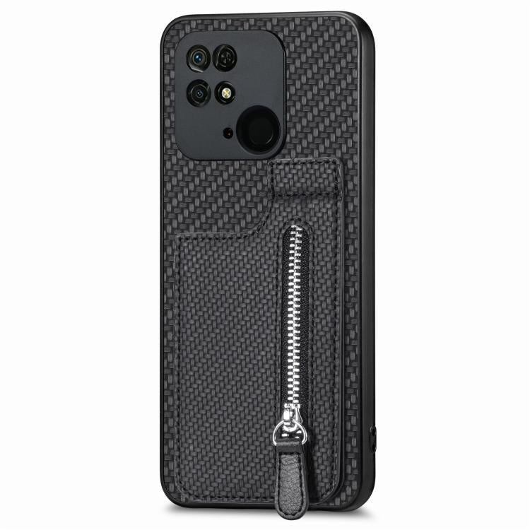 Custodia per telefono con cerniera verticale in fibra di carbonio, For Redmi 10C, For Redmi Note 11 4G, For Redmi 10, For Redmi Note 10 4G