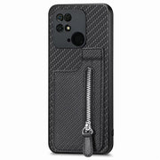 Custodia per telefono con cerniera verticale in fibra di carbonio, For Redmi 10C, For Redmi Note 11 4G, For Redmi 10, For Redmi Note 10 4G