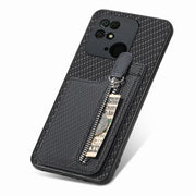 Custodia per telefono con cerniera verticale in fibra di carbonio, For Redmi 10C, For Redmi Note 11 4G, For Redmi 10, For Redmi Note 10 4G