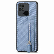 Custodia per telefono con cerniera verticale in fibra di carbonio, For Redmi 10C, For Redmi Note 11 4G, For Redmi 10, For Redmi Note 10 4G