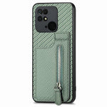 Custodia portafoglio in fibra di carbonio per Redmi 10C