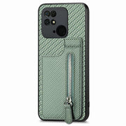 Custodia per telefono con cerniera verticale in fibra di carbonio, For Redmi 10C, For Redmi Note 11 4G, For Redmi 10, For Redmi Note 10 4G