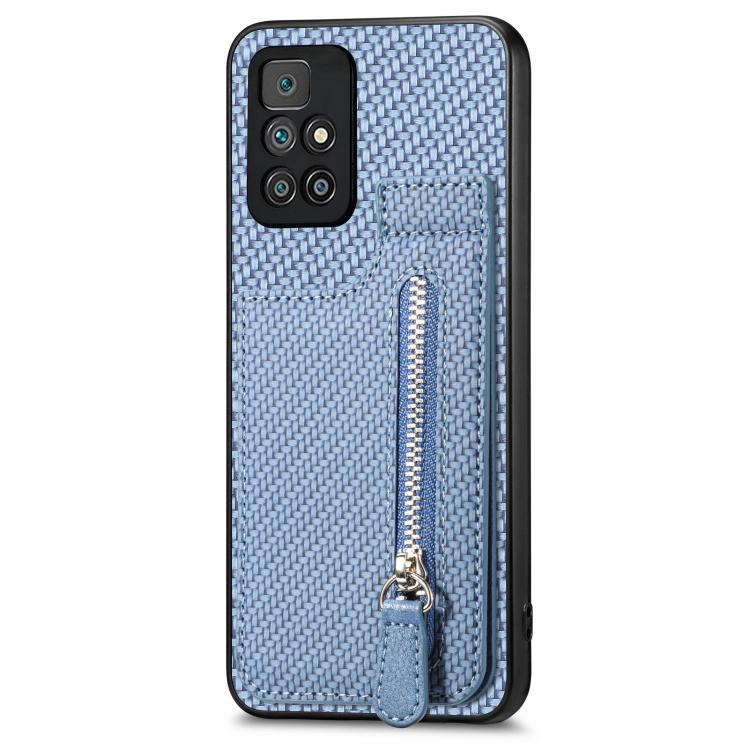 Custodia portafoglio in fibra di carbonio per Redmi 10C