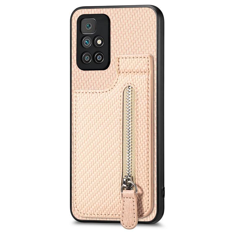 Custodia portafoglio in fibra di carbonio per Redmi 10C