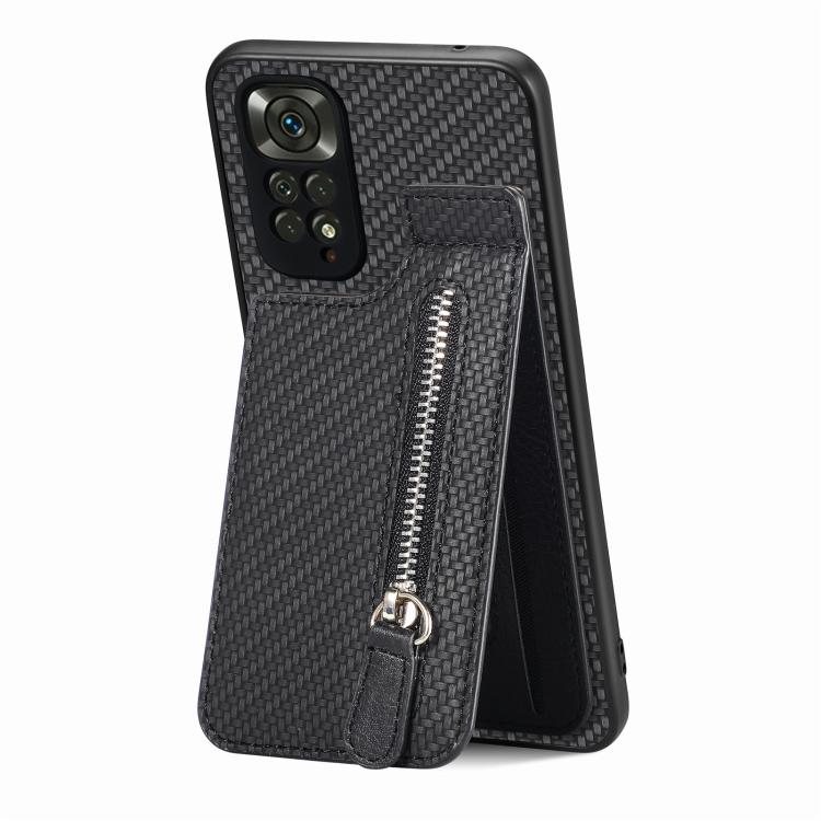 Custodia portafoglio in fibra di carbonio per Redmi 10C