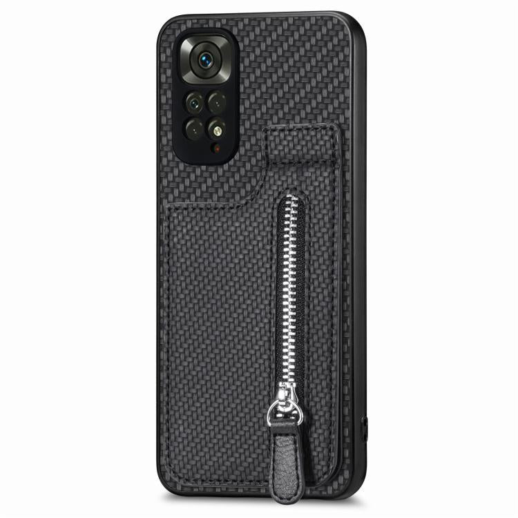 Custodia portafoglio in fibra di carbonio per Redmi 10C