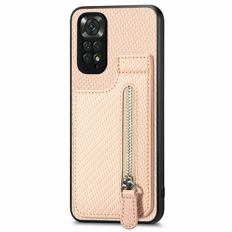 Custodia portafoglio in fibra di carbonio per Redmi 10C