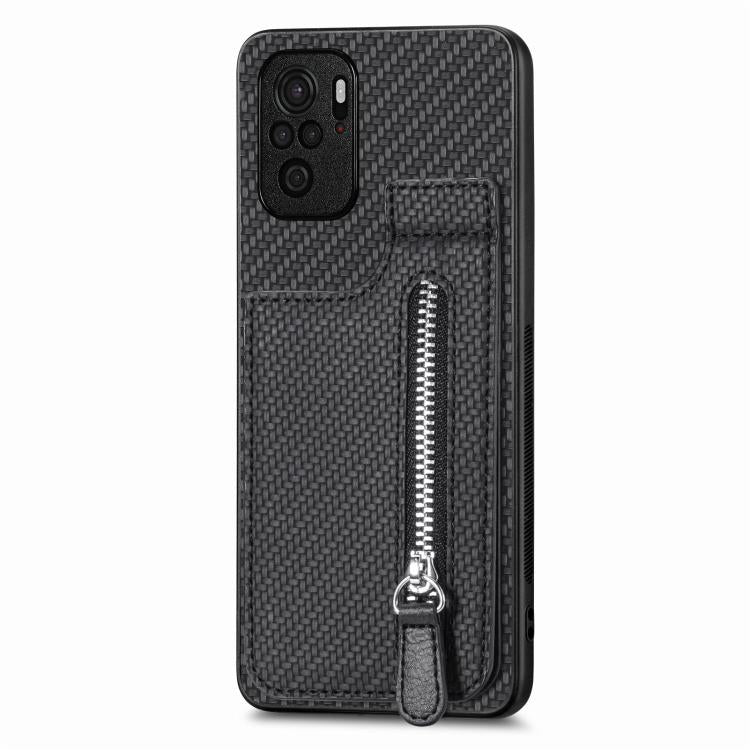 Custodia portafoglio in fibra di carbonio per Redmi 10C