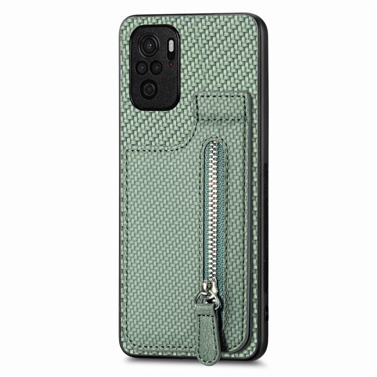 Custodia portafoglio in fibra di carbonio per Redmi 10C