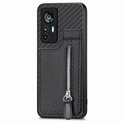 Custodia per telefono con cerniera verticale in fibra di carbonio, For Xiaomi 13, For Xiaomi 12T, For Xiaomi POCO M5 4G, For Redmi Note 11T Pro 5G