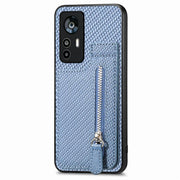 Custodia per telefono con cerniera verticale in fibra di carbonio, For Xiaomi 13, For Xiaomi 12T, For Xiaomi POCO M5 4G, For Redmi Note 11T Pro 5G