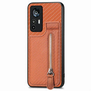 Custodia per telefono con cerniera verticale in fibra di carbonio, For Xiaomi 13, For Xiaomi 12T, For Xiaomi POCO M5 4G, For Redmi Note 11T Pro 5G