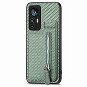 Custodia per telefono con cerniera verticale in fibra di carbonio, For Xiaomi 13, For Xiaomi 12T, For Xiaomi POCO M5 4G, For Redmi Note 11T Pro 5G