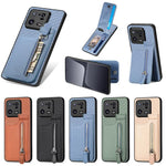 Custodia portafoglio in fibra di carbonio per Redmi 10C