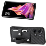 Cassa del telefono della copertura posteriore del raccoglitore della carta del cavalletto del braccialetto con il coltello dell'attrezzo, For OPPO Reno9, For OPPO Reno9 Pro+, For OPPO A17, For OPPO A57 4G