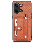 Cassa del telefono della copertura posteriore del raccoglitore della carta del cavalletto del braccialetto con il coltello dell'attrezzo, For OPPO Reno9, For OPPO Reno9 Pro+, For OPPO A17, For OPPO A57 4G