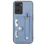 Cassa del telefono della copertura posteriore del raccoglitore della carta del cavalletto del braccialetto con il coltello dell'attrezzo, For OPPO Reno9, For OPPO Reno9 Pro+, For OPPO A17, For OPPO A57 4G
