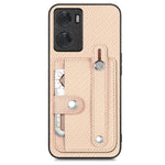 Cassa del telefono della copertura posteriore del raccoglitore della carta del cavalletto del braccialetto con il coltello dell'attrezzo, For OPPO Reno9, For OPPO Reno9 Pro+, For OPPO A17, For OPPO A57 4G