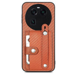 Cassa del telefono della copertura posteriore del raccoglitore della carta del cavalletto del braccialetto con il coltello dell'attrezzo, For OPPO Find X6 Pro, For OPPO Find X6