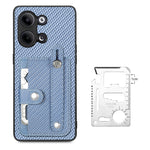 Cassa del telefono della copertura posteriore del raccoglitore della carta del cavalletto del braccialetto con il coltello dell'attrezzo, For OPPO Reno9, For OPPO Reno9 Pro+, For OPPO A17, For OPPO A57 4G