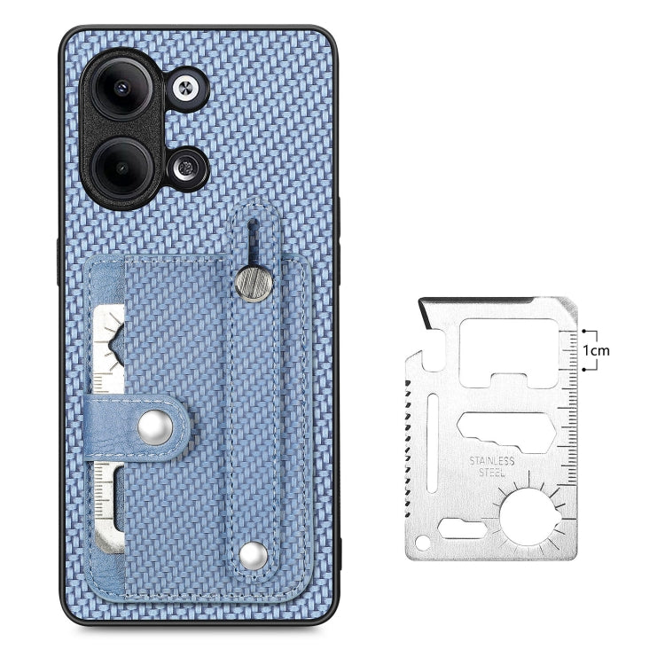 Cassa del telefono della copertura posteriore del raccoglitore della carta del cavalletto del braccialetto con il coltello dell'attrezzo, For OPPO Reno9, For OPPO Reno9 Pro+, For OPPO A17, For OPPO A57 4G