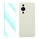 ENKAY Custodia per telefono in silicone liquido con pellicola in vetro temperato, For Huawei Nova 11