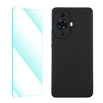 ENKAY Custodia per telefono in silicone liquido con pellicola in vetro temperato, For Huawei Nova 11