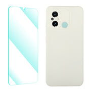 ENKAY Custodia per telefono in silicone liquido con pellicola temperata, For Xiaomi Poco C55 / Redmi 12C