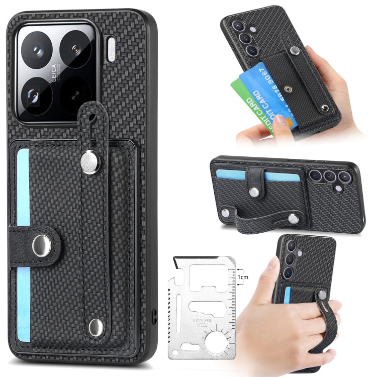 Custodia portafoglio con supporto e attrezzo per smartphone