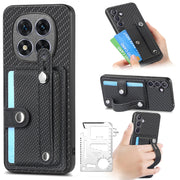 Cassa del telefono posteriore del portafoglio del cavalletto del braccialetto con il coltello dell'attrezzo, For Redmi Note 14 5G, For Redmi Note 14 Pro+ 5G, For Redmi Note 14 Pro 5G, For Xiaomi 14 Pro