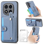 Cassa del telefono posteriore del portafoglio del cavalletto del braccialetto con il coltello dell'attrezzo, For Redmi Note 14 5G, For Redmi Note 14 Pro+ 5G, For Redmi Note 14 Pro 5G, For Xiaomi 14 Pro