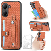 Cassa del telefono posteriore del portafoglio del cavalletto del braccialetto con il coltello dell'attrezzo, For Redmi Turbo 4, For Xiaomi Poco X7 Pro, For Xiaomi 15 Pro, For Xiaomi 15