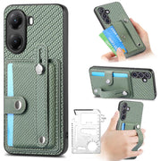 Cassa del telefono posteriore del portafoglio del cavalletto del braccialetto con il coltello dell'attrezzo, For Redmi Turbo 4, For Xiaomi Poco X7 Pro, For Xiaomi 15 Pro, For Xiaomi 15