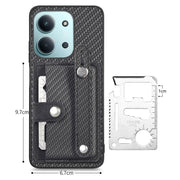 Cassa del telefono posteriore del portafoglio del cavalletto del braccialetto con il coltello dell'attrezzo, For Redmi 15C 5G / 4G Global 171mm, For Xiaomi 15T, For Redmi K80 Pro / Poco F7 Ultra, For Redmi K80 / Poco F7 Pro