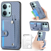Cassa del telefono posteriore del portafoglio del cavalletto del braccialetto con il coltello dell'attrezzo, For Redmi 15C 5G / 4G Global 171mm, For Xiaomi 15T, For Redmi K80 Pro / Poco F7 Ultra, For Redmi K80 / Poco F7 Pro