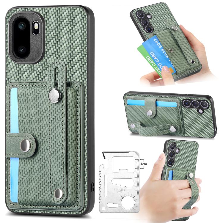 Cassa del telefono posteriore del portafoglio del cavalletto del braccialetto con il coltello dell'attrezzo, For OnePlus Ace 6 / 6T / 15R, For OnePlus 15, For OnePlus Nord CE2 Lite 5G