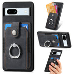 Retro cassa del telefono del raccoglitore della carta dell'anello di pelle-tatto, For Google Pixel 10 Pro XL, For Google Pixel 9a, For Google Pixel 9 Pro XL, For Google Pixel 7a