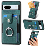 Retro cassa del telefono del raccoglitore della carta dell'anello di pelle-tatto, For Google Pixel 10 Pro XL, For Google Pixel 9a, For Google Pixel 9 Pro XL, For Google Pixel 7a