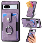 Retro cassa del telefono del raccoglitore della carta dell'anello di pelle-tatto, For Google Pixel 10 Pro XL, For Google Pixel 9a, For Google Pixel 9 Pro XL, For Google Pixel 7a