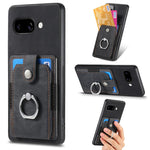 Retro cassa del telefono del raccoglitore della carta dell'anello di pelle-tatto, For Google Pixel 10 Pro XL, For Google Pixel 9a, For Google Pixel 9 Pro XL, For Google Pixel 7a