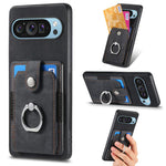 Retro cassa del telefono del raccoglitore della carta dell'anello di pelle-tatto, For Google Pixel 10 Pro XL, For Google Pixel 9a, For Google Pixel 9 Pro XL, For Google Pixel 7a