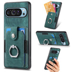 Retro cassa del telefono del raccoglitore della carta dell'anello di pelle-tatto, For Google Pixel 10 Pro XL, For Google Pixel 9a, For Google Pixel 9 Pro XL, For Google Pixel 7a