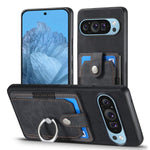Retro cassa del telefono del raccoglitore della carta dell'anello di pelle-tatto, For Google Pixel 10 Pro XL, For Google Pixel 9a, For Google Pixel 9 Pro XL, For Google Pixel 7a