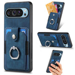 Retro cassa del telefono del raccoglitore della carta dell'anello di pelle-tatto, For Google Pixel 10 Pro XL, For Google Pixel 9a, For Google Pixel 9 Pro XL, For Google Pixel 7a