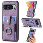 Retro cassa del telefono del raccoglitore della carta dell'anello di pelle-tatto, For Google Pixel 10 Pro XL, For Google Pixel 9a, For Google Pixel 9 Pro XL, For Google Pixel 7a